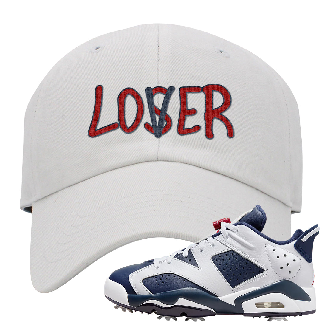 Golf Olympic Low 6s Dad Hat | Lover, White