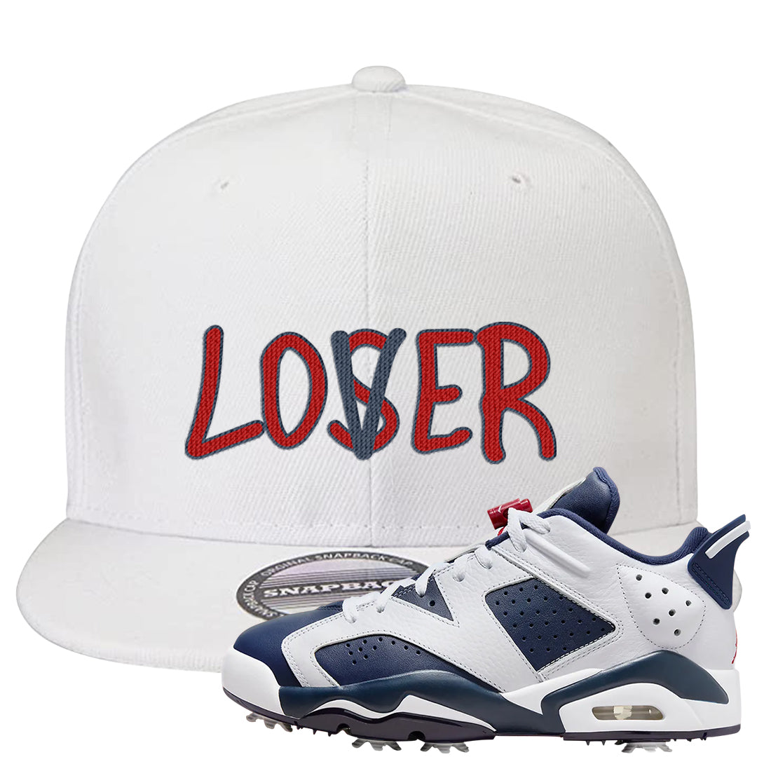 Golf Olympic Low 6s Snapback Hat | Lover, White