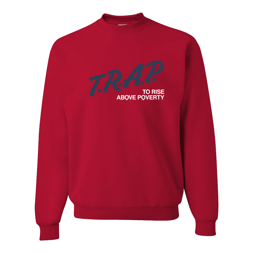 Golf Olympic Low 6s Crewneck Sweatshirt | Trap To Rise Above Poverty, Red