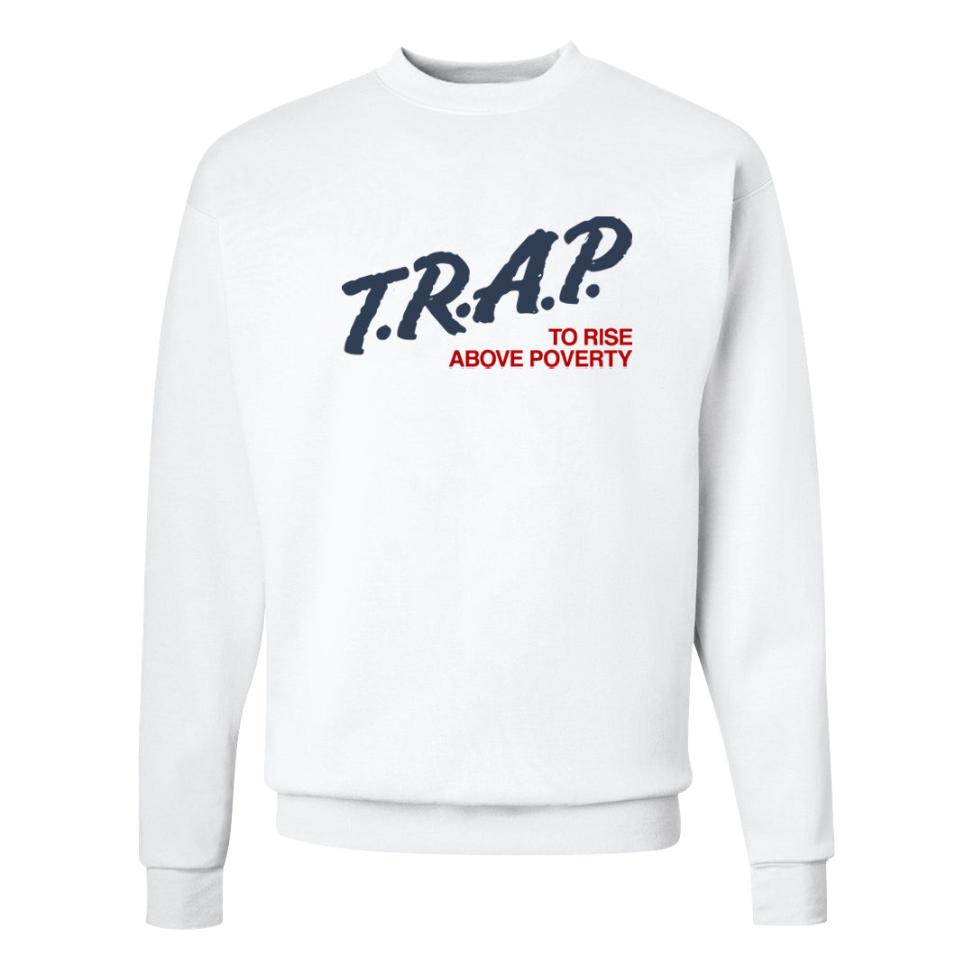 Golf Olympic Low 6s Crewneck Sweatshirt | Trap To Rise Above Poverty, White