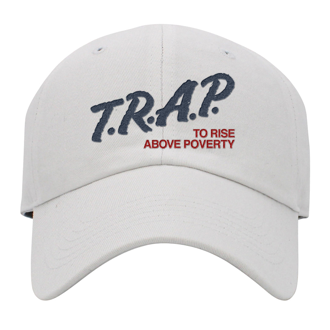 Golf Olympic Low 6s Dad Hat | Trap To Rise Above Poverty, White
