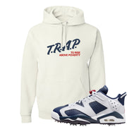 Golf Olympic Low 6s Hoodie | Trap To Rise Above Poverty, White