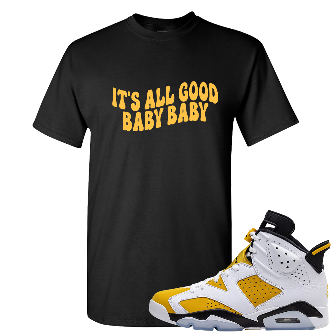 Yellow Ochre 6s T Shirt | All Good Baby, Black