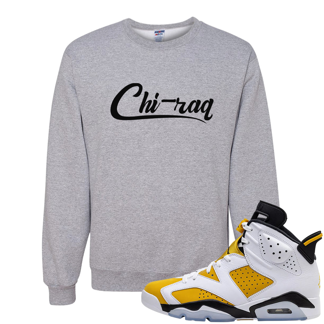 Yellow Ochre 6s Crewneck Sweatshirt | Chiraq, Ash