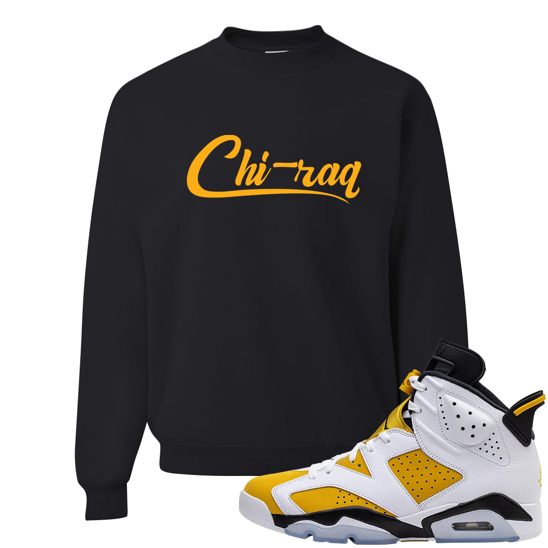 Yellow Ochre 6s Crewneck Sweatshirt | Chiraq, Black