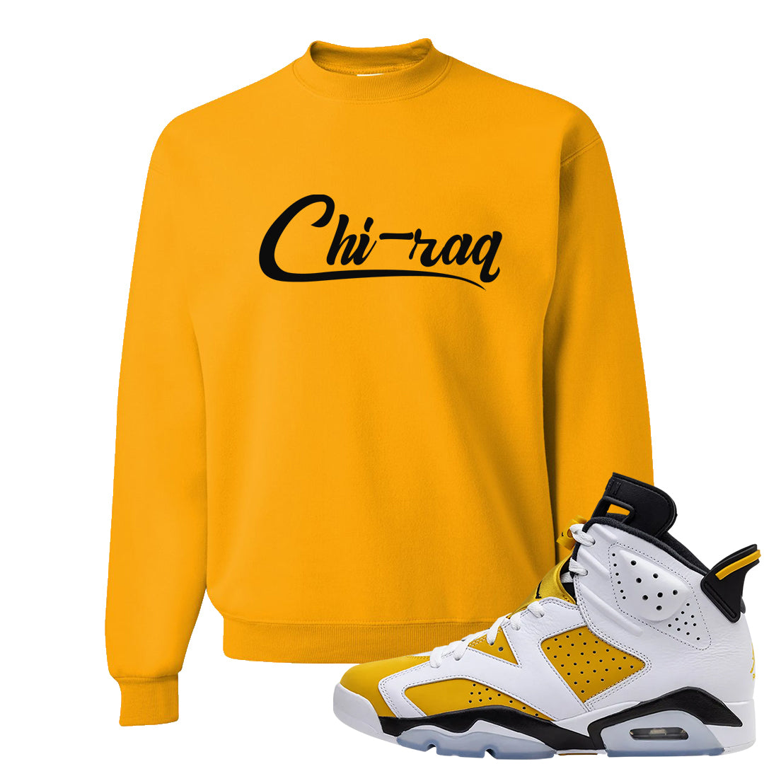 Yellow Ochre 6s Crewneck Sweatshirt | Chiraq, Gold