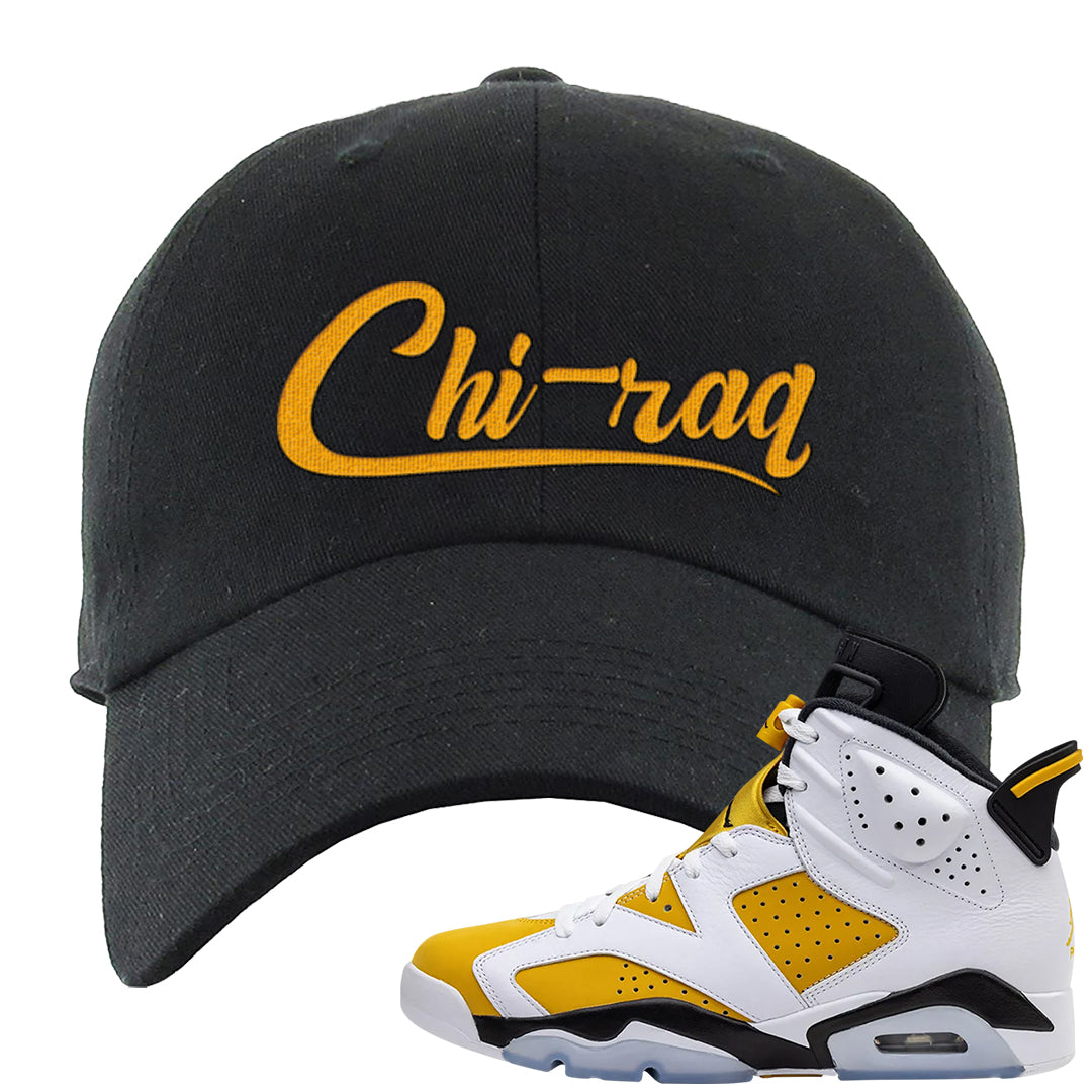 Yellow Ochre 6s Dad Hat | Chiraq, Black