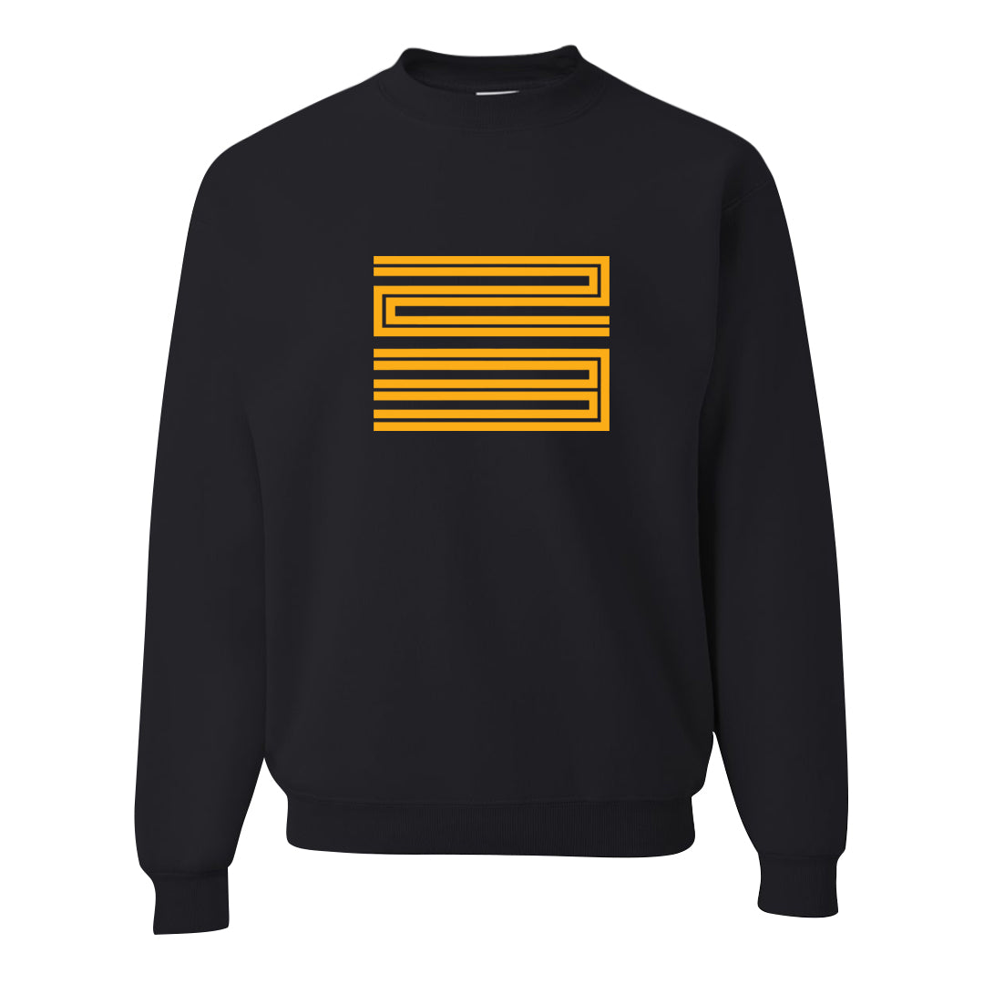 Yellow Ochre 6s Crewneck Sweatshirt | Double Line 23, Black