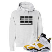 Yellow Ochre 6s Hoodie | Double Line 23, Ash