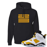 Yellow Ochre 6s Hoodie | Double Line 23, Black