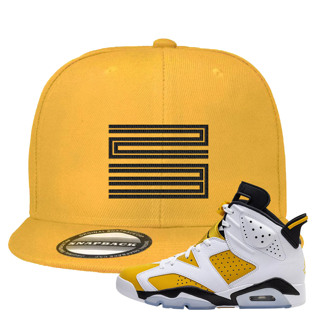 Yellow Ochre 6s Snapback Hat | Double Line 23, Gold