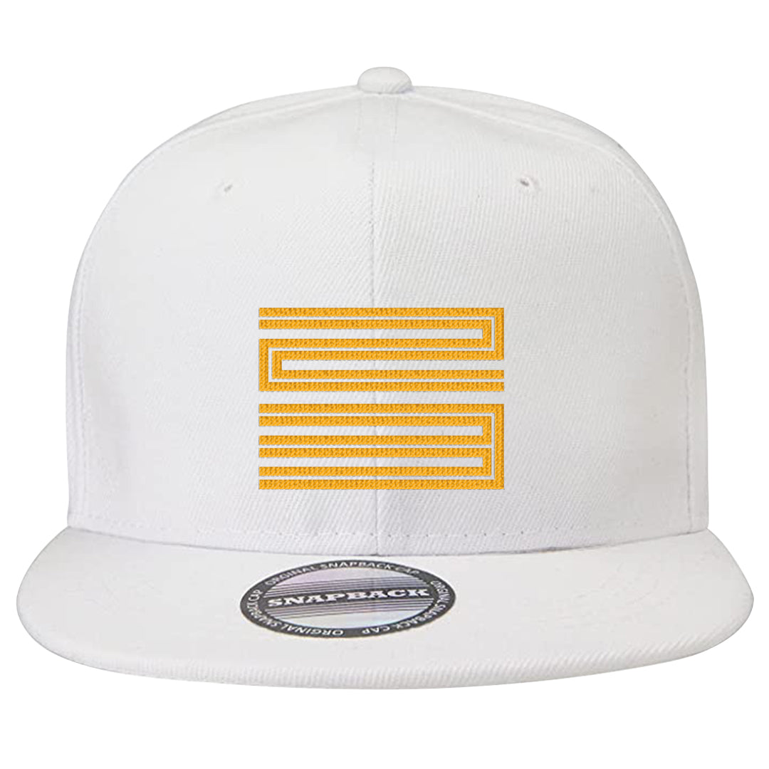 Yellow Ochre 6s Snapback Hat | Double Line 23, White