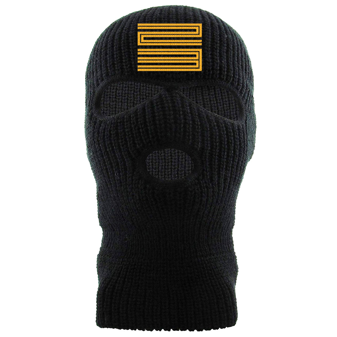 Yellow Ochre 6s Ski Mask | Double Line 23, Black