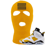 Yellow Ochre 6s Ski Mask | Double Line 23, Gold