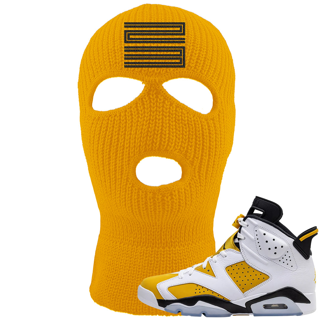 Yellow Ochre 6s Ski Mask | Double Line 23, Gold