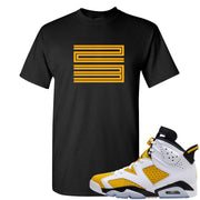 Yellow Ochre 6s T Shirt | Double Line 23, Black