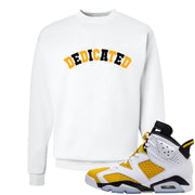 Yellow Ochre 6s Crewneck Sweatshirt | Dedicated, White