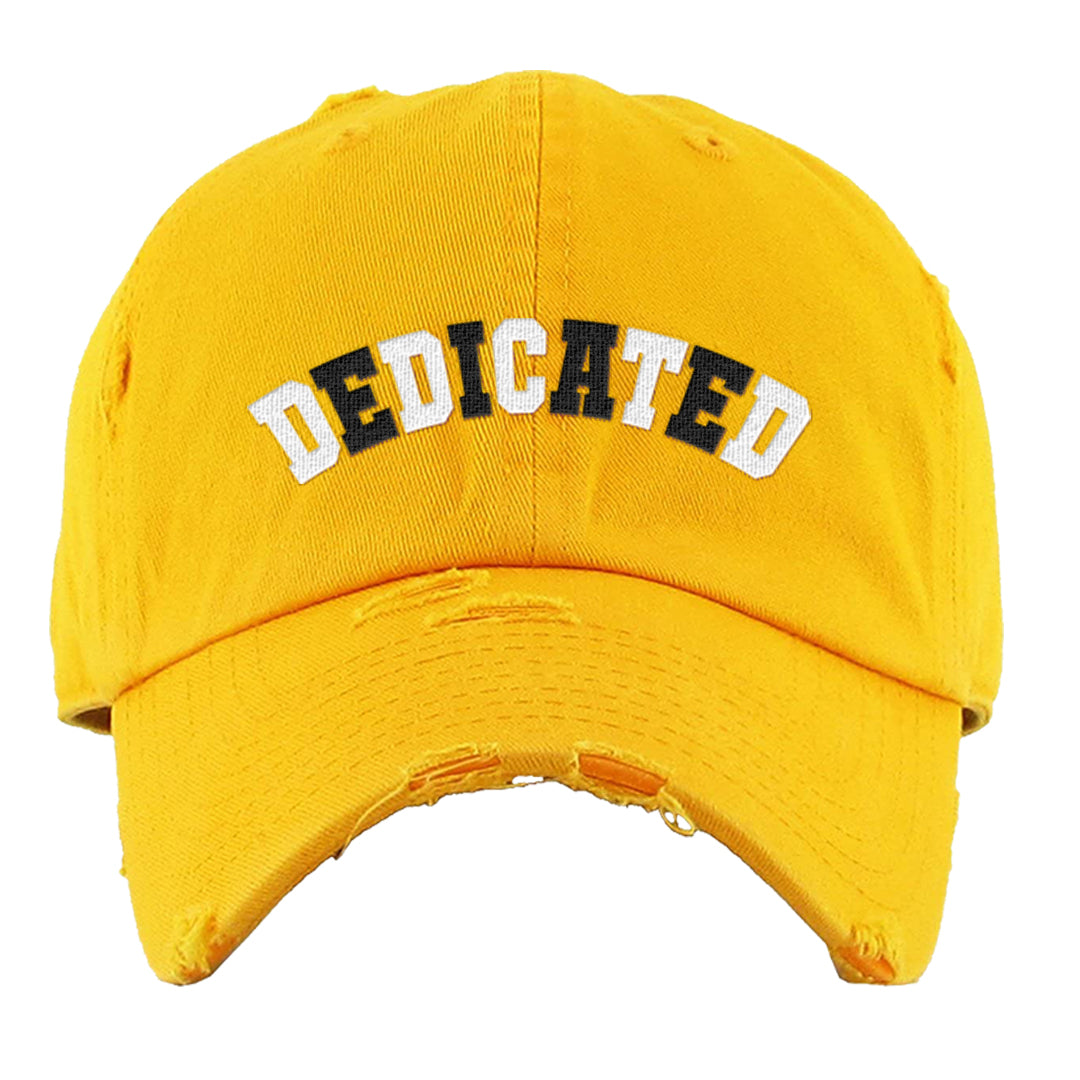 Yellow Ochre 6s Distressed Dad Hat | Dedicated, Gold