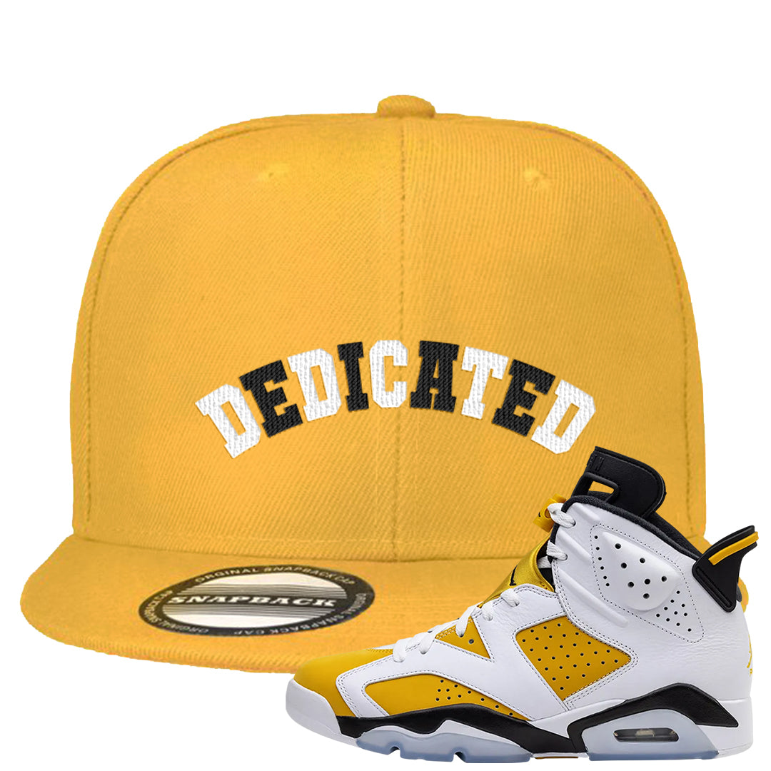 Yellow Ochre 6s Snapback Hat | Dedicated, Gold