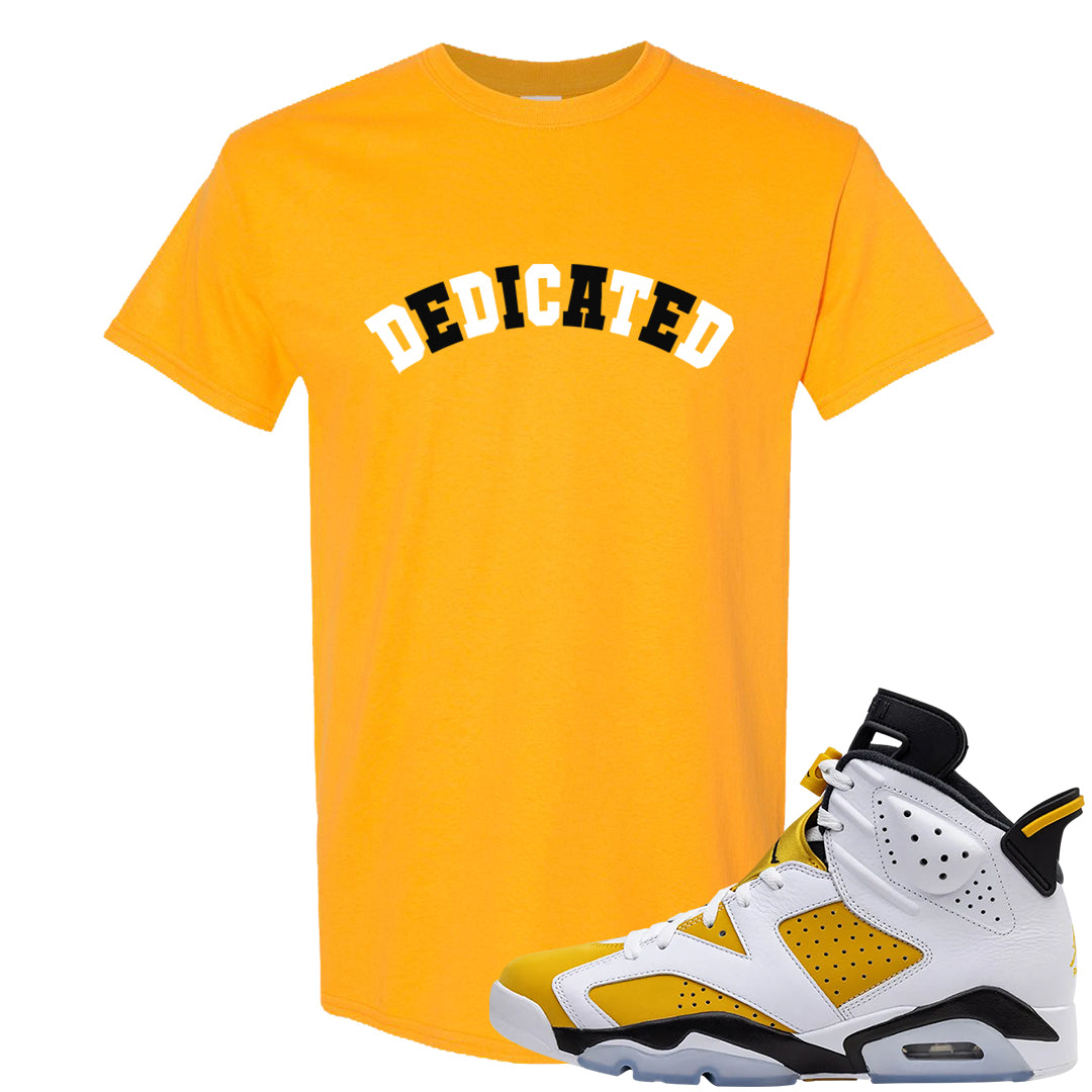 Yellow Ochre 6s T Shirt | Dedicated, Gold