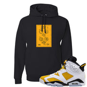 Yellow Ochre 6s Hoodie | Diamond Patent Sketch, Black