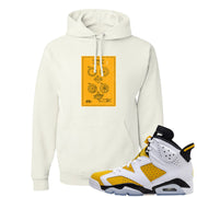 Yellow Ochre 6s Hoodie | Diamond Patent Sketch, White