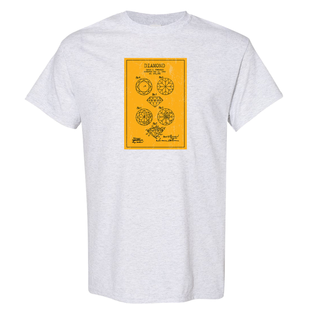 Yellow Ochre 6s T Shirt | Diamond Patent Sketch, Ash