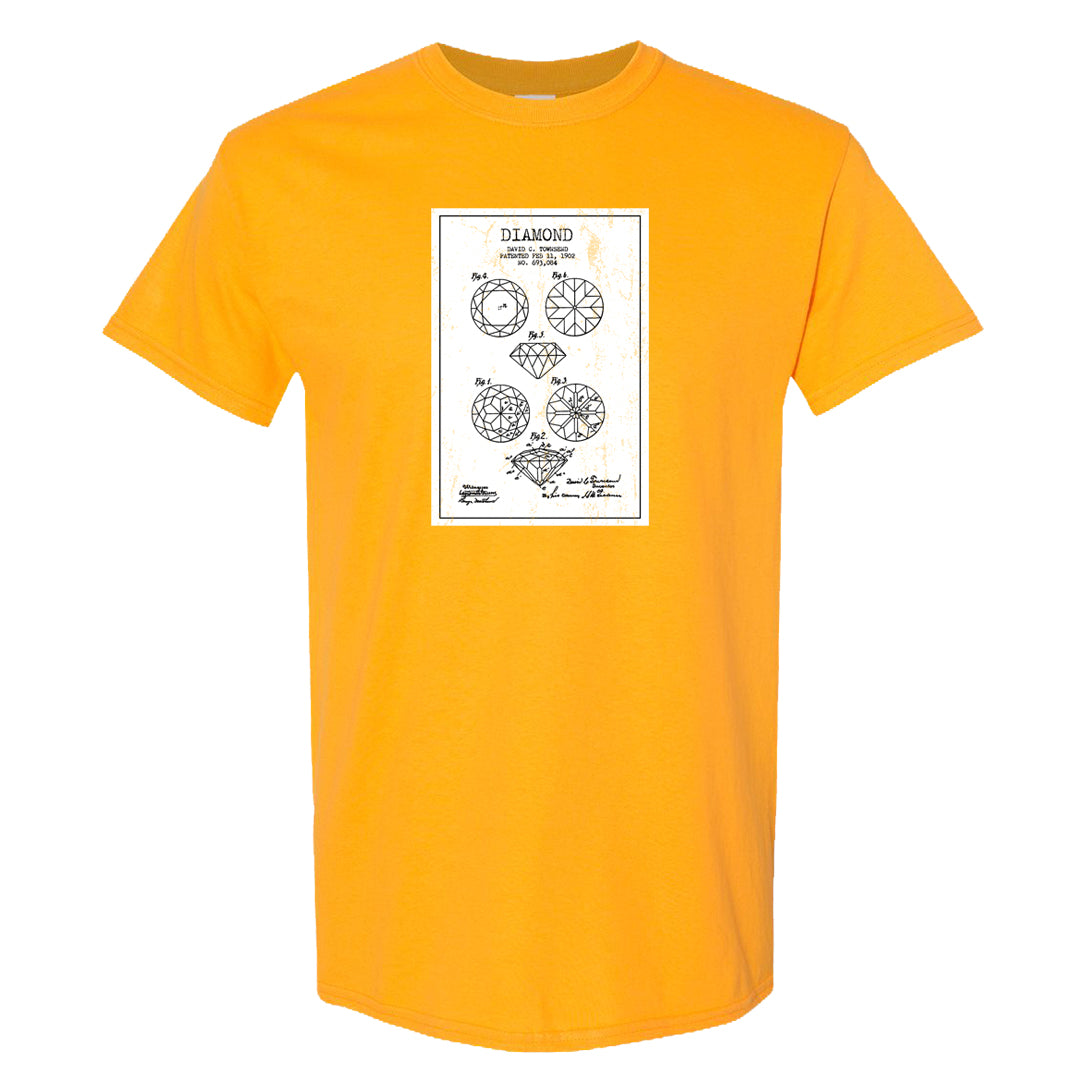 Yellow Ochre 6s T Shirt | Diamond Patent Sketch, Gold