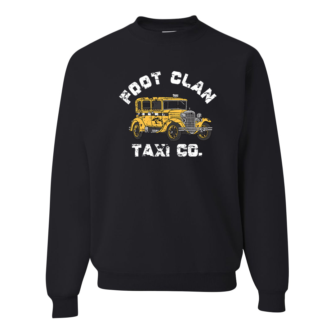 Yellow Ochre 6s Crewneck Sweatshirt | Foot Clan Taxi Co., Black
