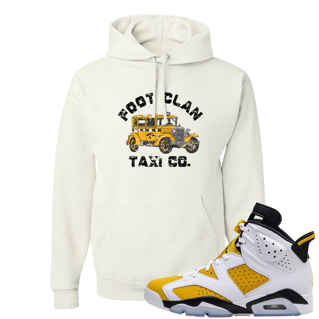 Yellow Ochre 6s Hoodie | Foot Clan Taxi Co., White