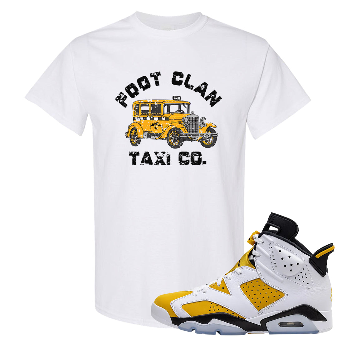 Yellow Ochre 6s T Shirt | Foot Clan Taxi Co., White