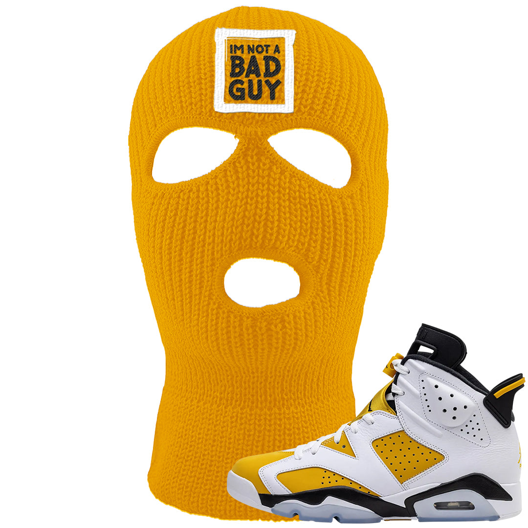 Yellow Ochre 6s Ski Mask | I'm Not A Bad Guy, Gold