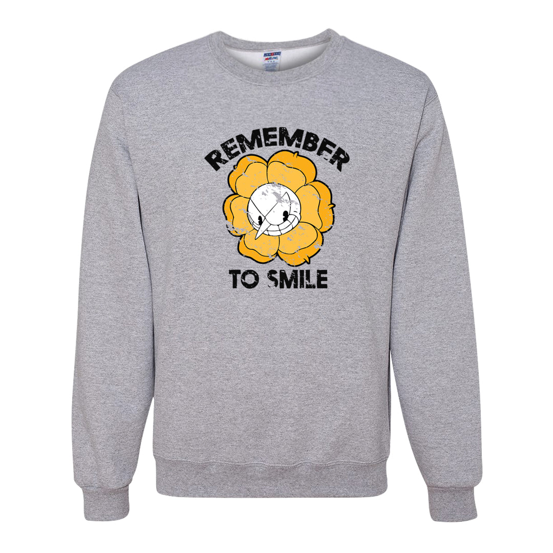 Yellow Ochre 6s Crewneck Sweatshirt | Remember To Smile, Ash