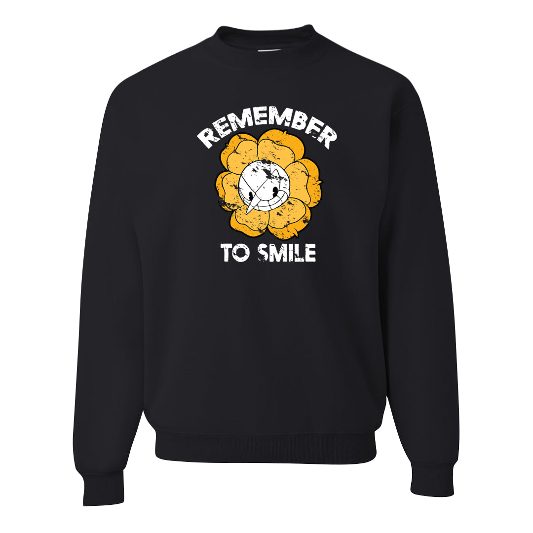 Yellow Ochre 6s Crewneck Sweatshirt | Remember To Smile, Black