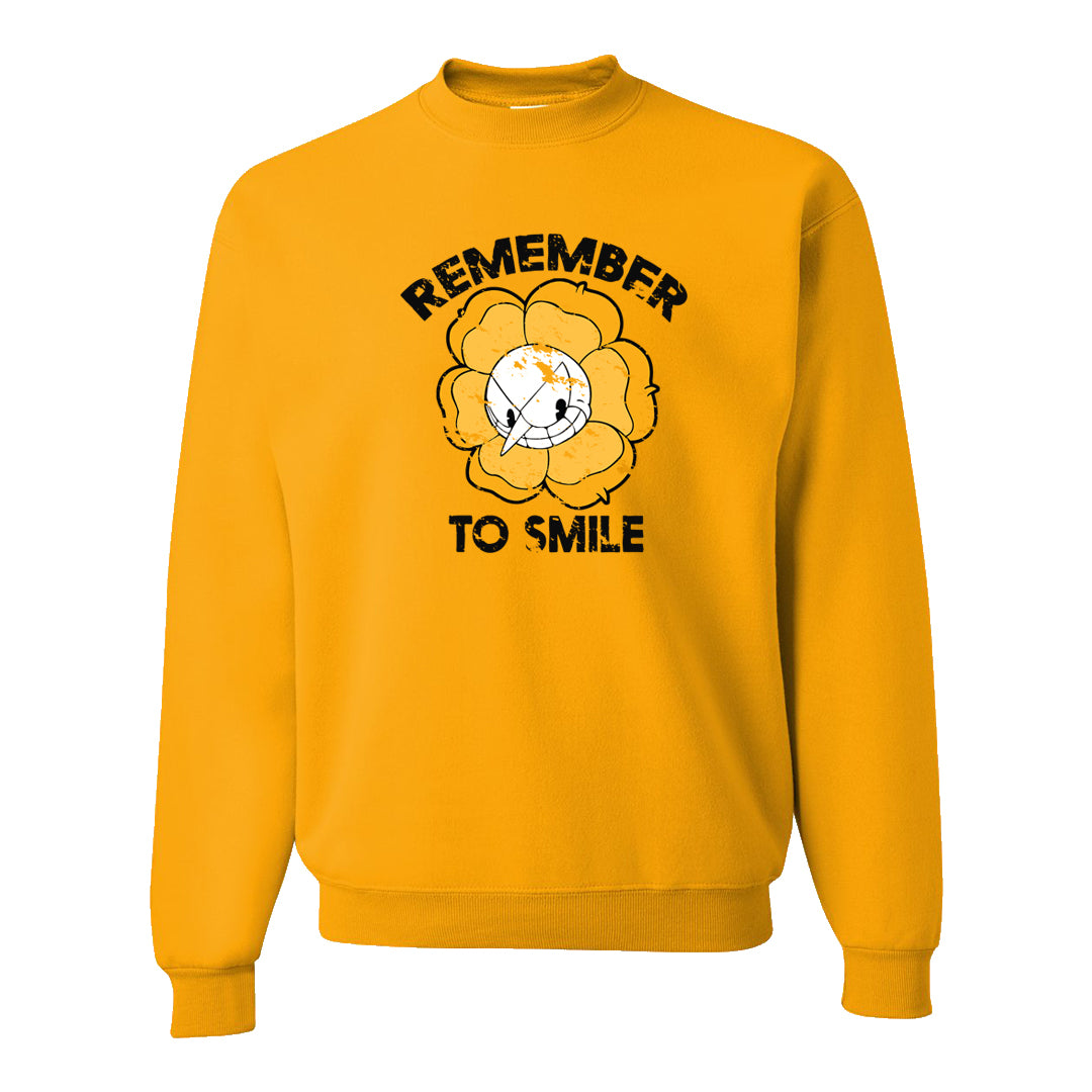 Yellow Ochre 6s Crewneck Sweatshirt | Remember To Smile, Gold