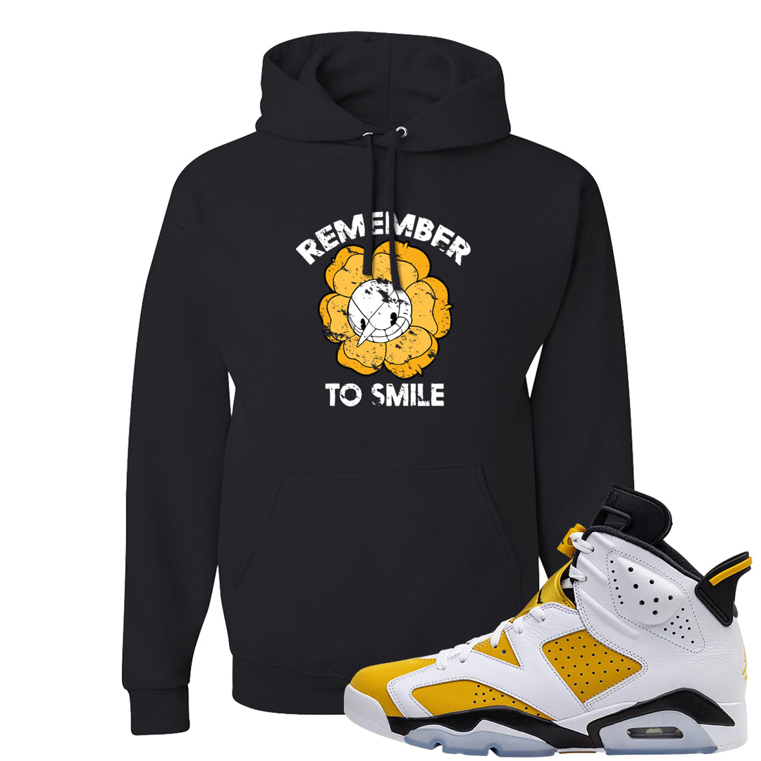 Yellow Ochre 6s Hoodie | Remember To Smile, Black