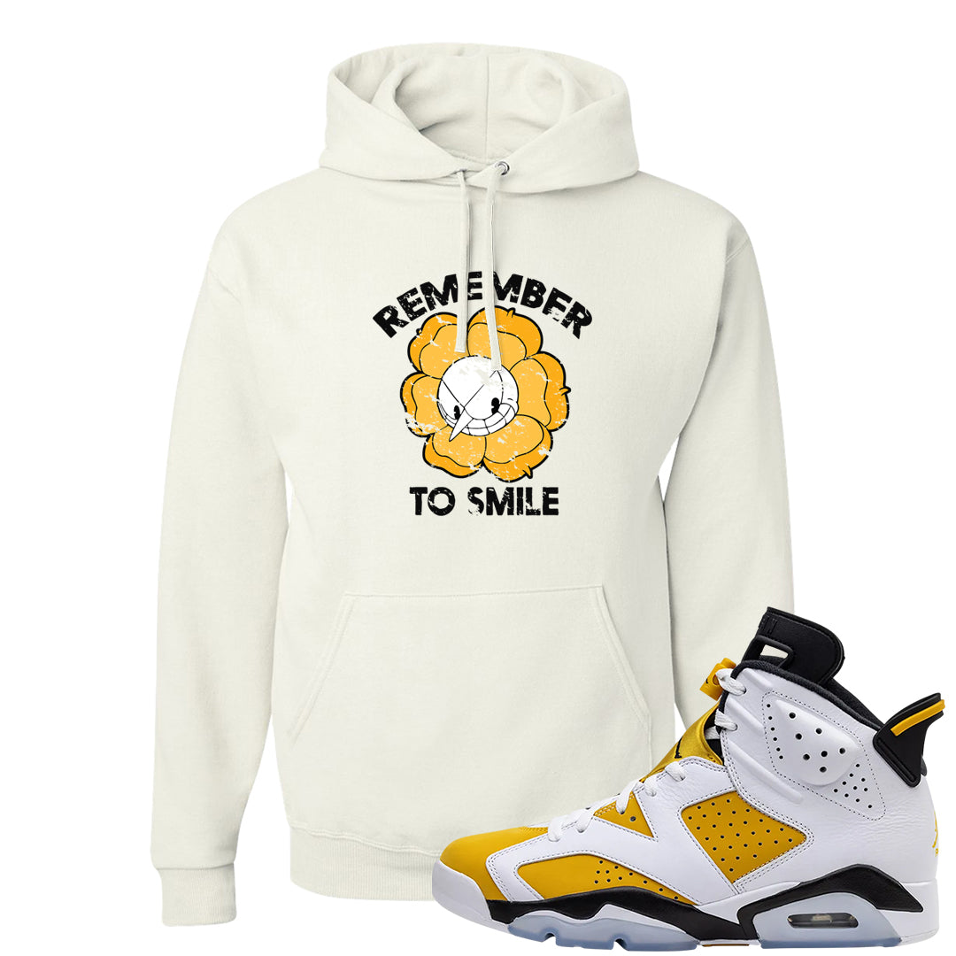 Yellow Ochre 6s Hoodie | Remember To Smile, White