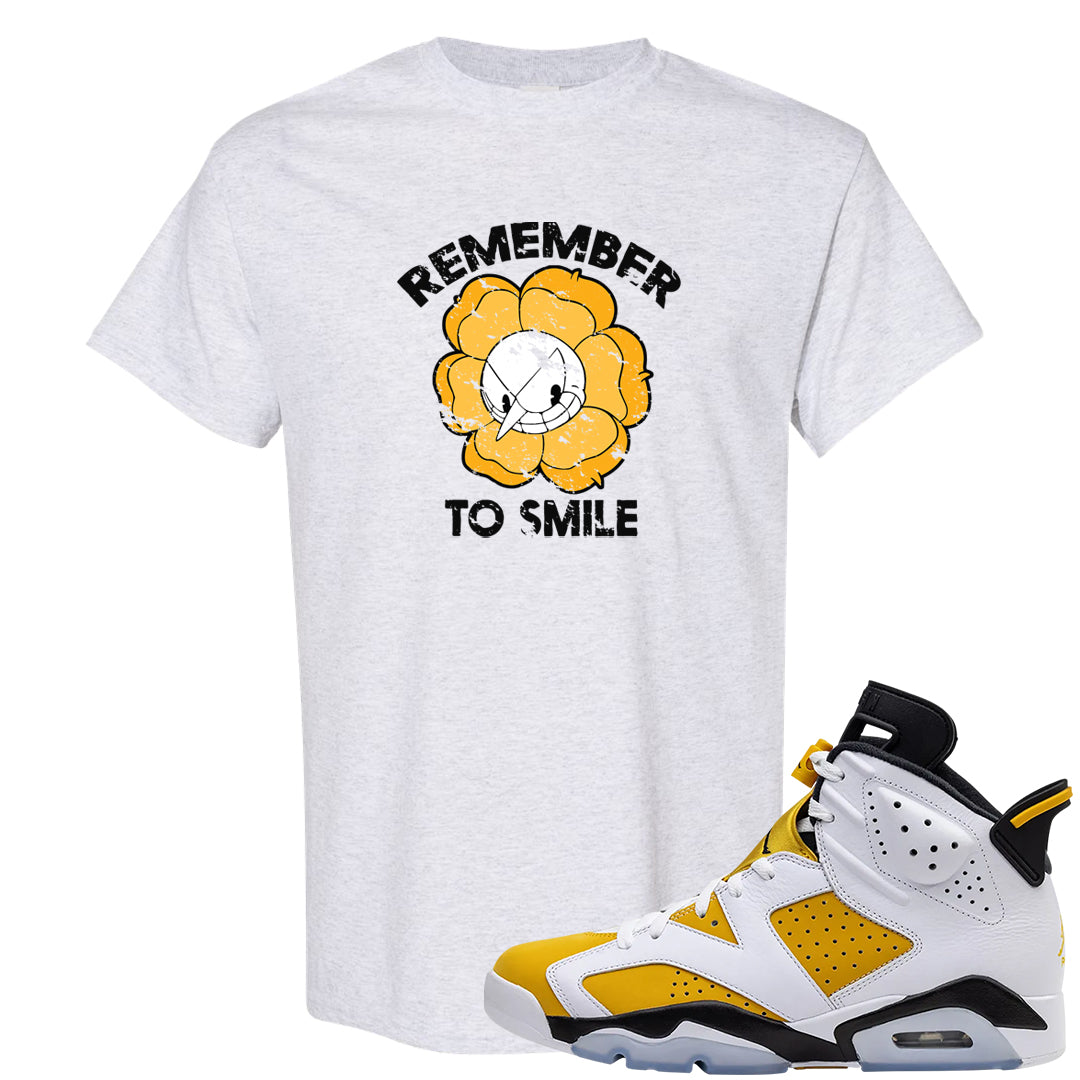 Yellow Ochre 6s T Shirt | Remember To Smile, Ash