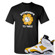 Yellow Ochre 6s T Shirt | Remember To Smile, Black