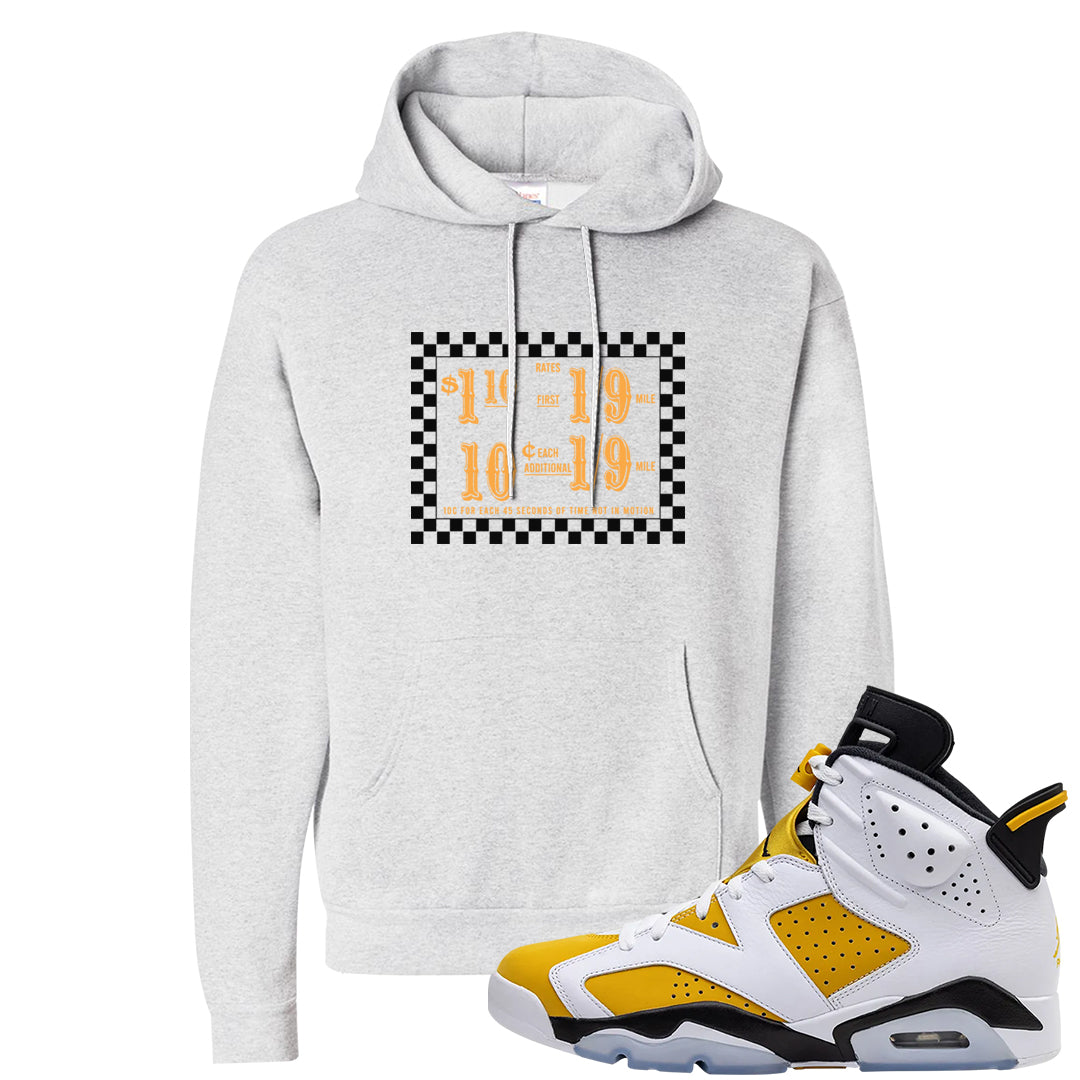 Yellow Ochre 6s Hoodie | Taxi Fare Ticket, Ash