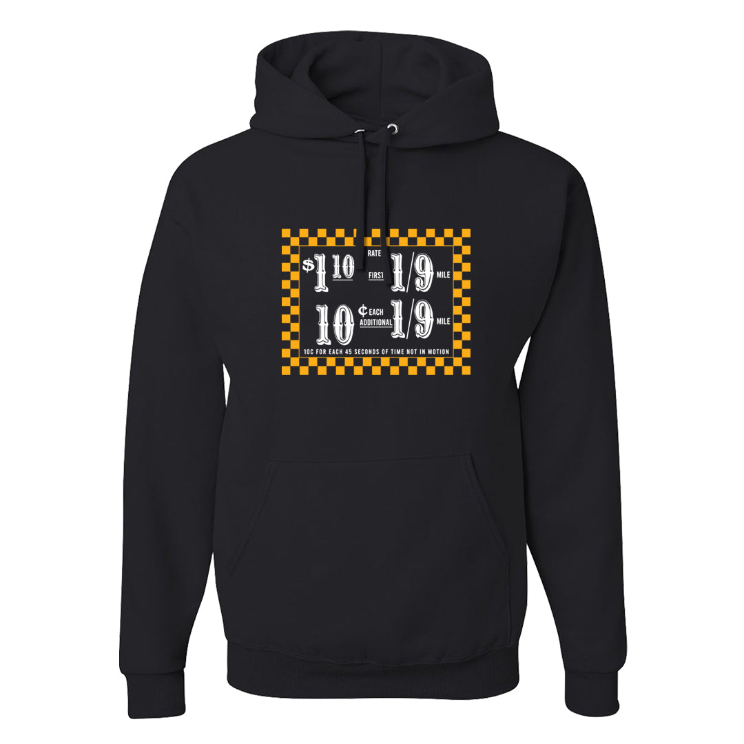 Yellow Ochre 6s Hoodie | Taxi Fare Ticket, Black