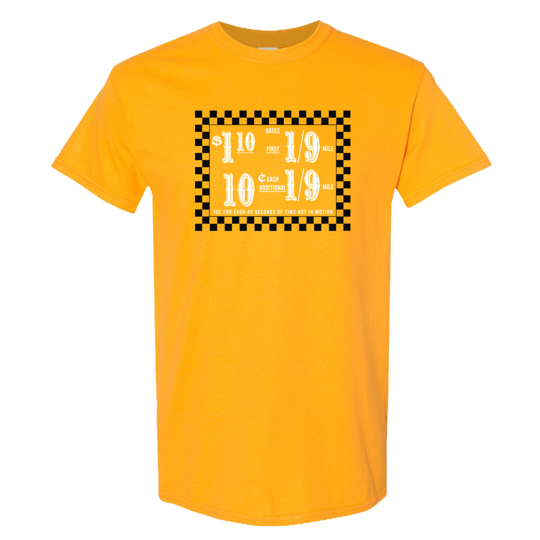 Yellow Ochre 6s T Shirt | Taxi Fare Ticket, Gold