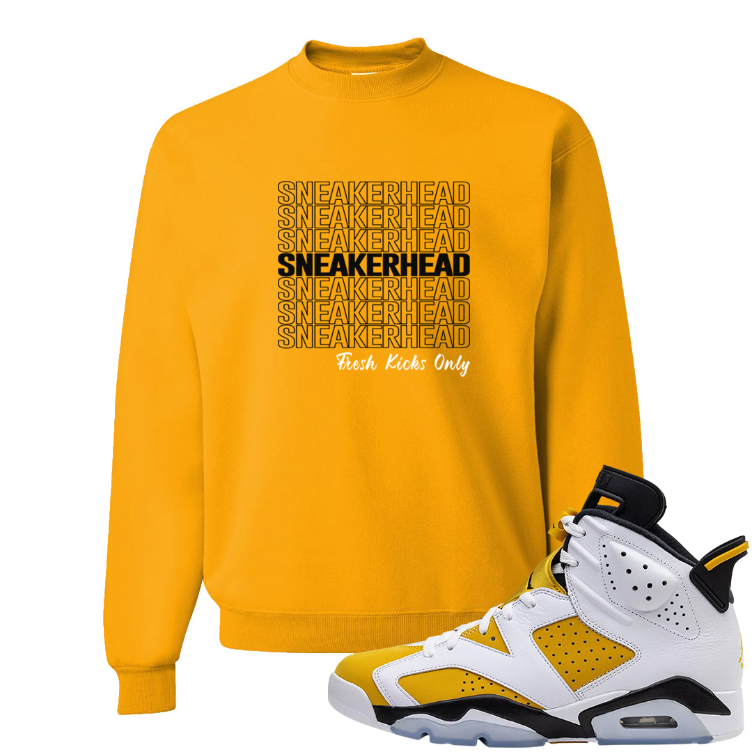 Yellow Ochre 6s Crewneck Sweatshirt | Thank You Sneakers, Gold