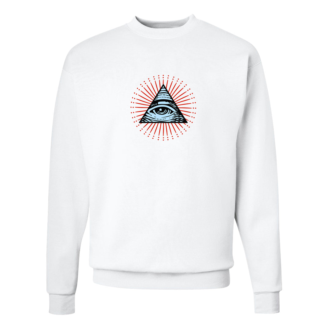 White Infrared 7s Crewneck Sweatshirt | All Seeing Eye, White