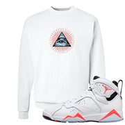 White Infrared 7s Crewneck Sweatshirt | All Seeing Eye, White