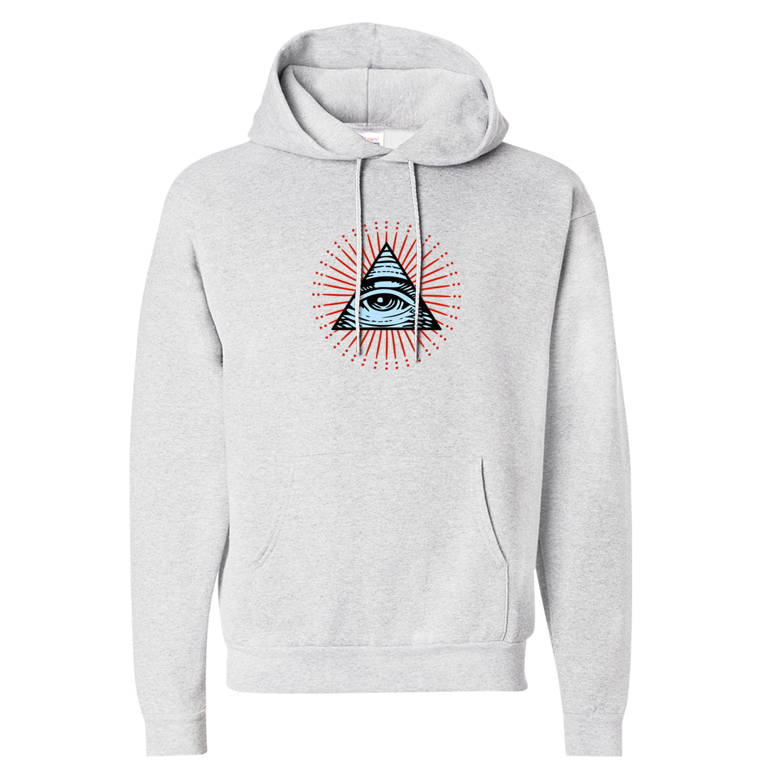 White Infrared 7s Hoodie | All Seeing Eye, Ash