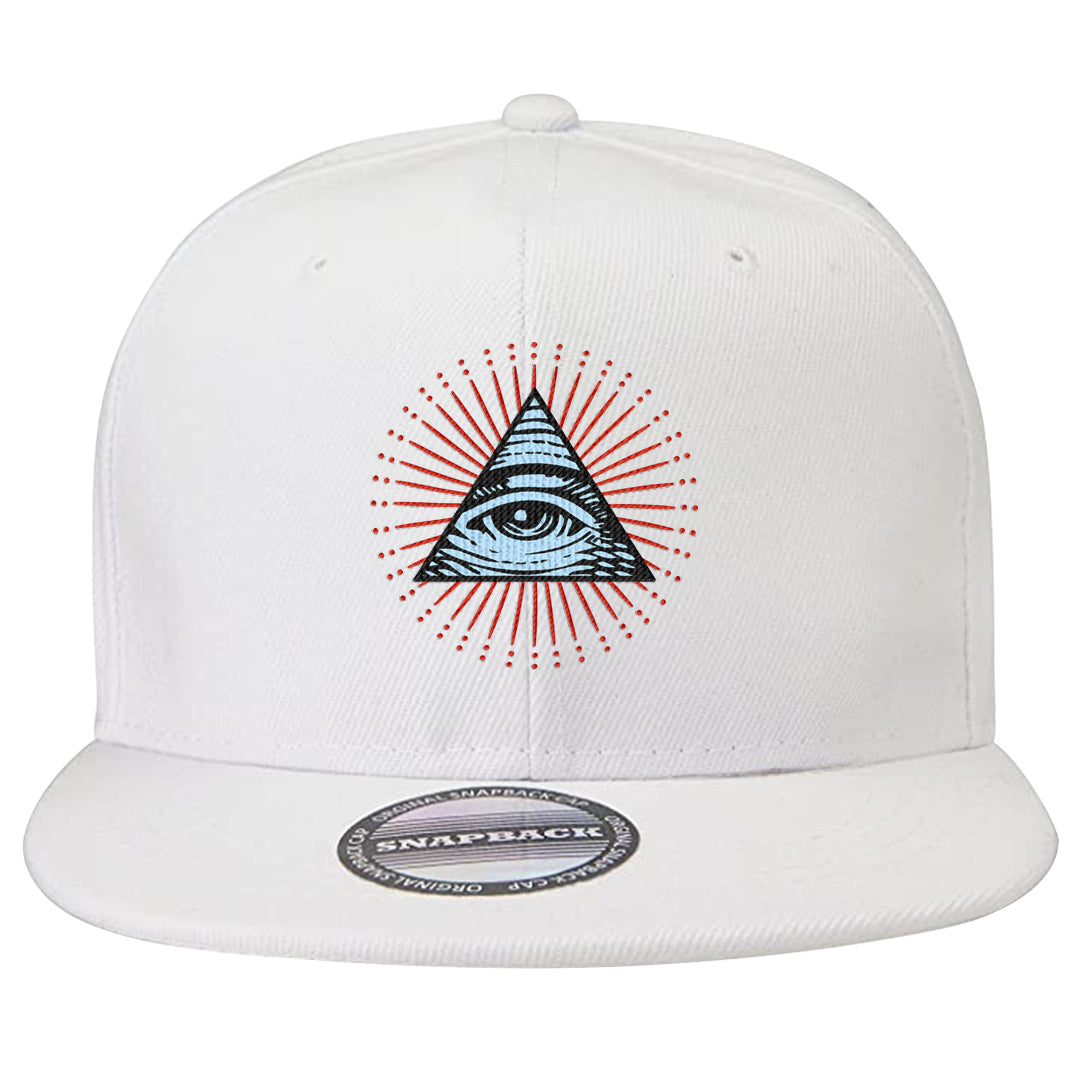White Infrared 7s Snapback Hat | All Seeing Eye, White