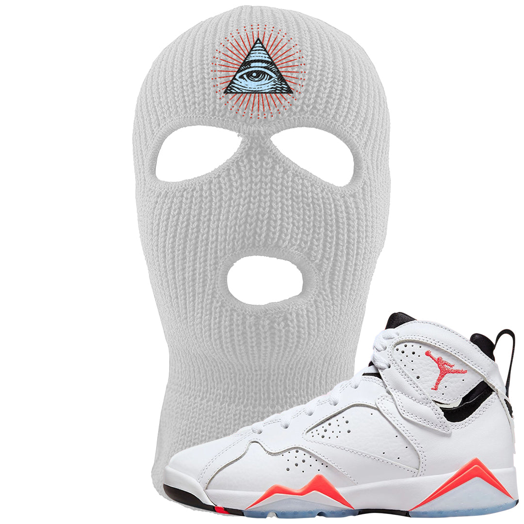 White Infrared 7s Ski Mask | All Seeing Eye, White