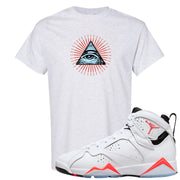 White Infrared 7s T Shirt | All Seeing Eye, Ash