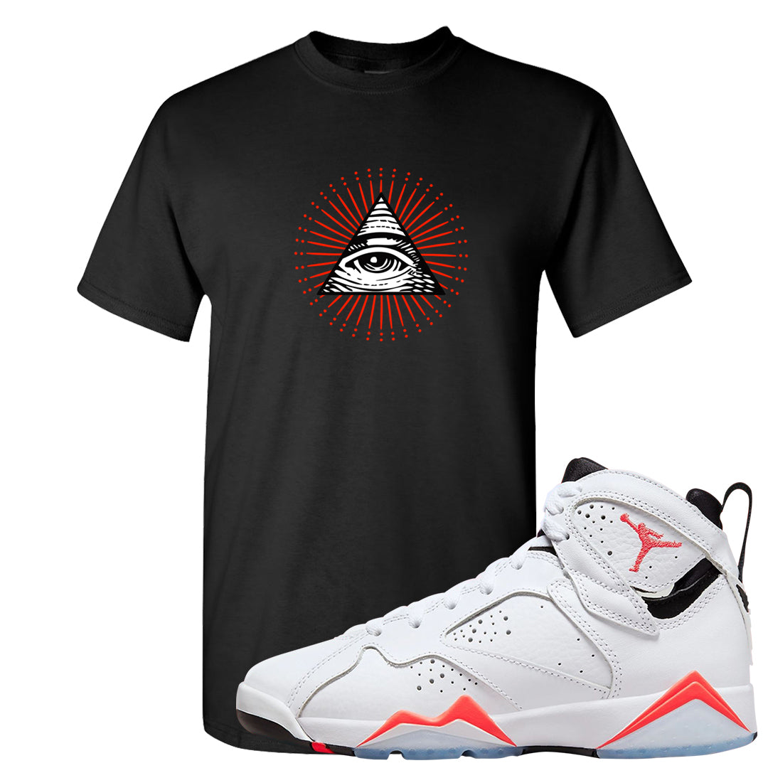 White Infrared 7s T Shirt | All Seeing Eye, Black